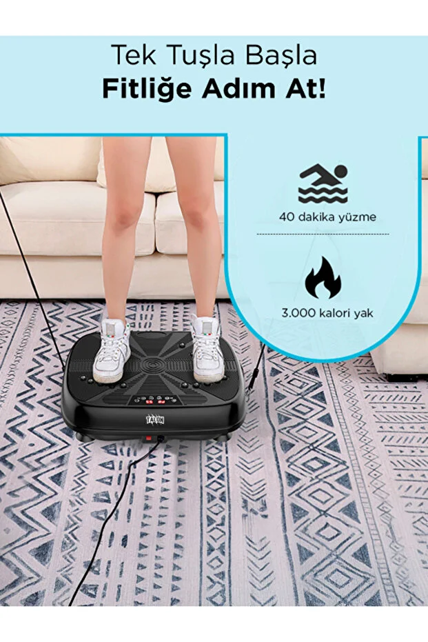 Talon Egzersiz Aleti Yüksek Titreşimli 1-99 Seviye Hız Ayarlı Bluetoothlu Kumandalı Vibration Plate